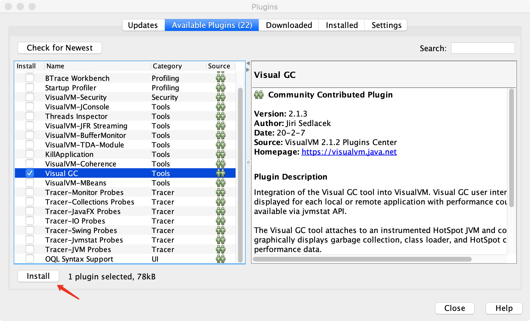 安装Visual GC 插件